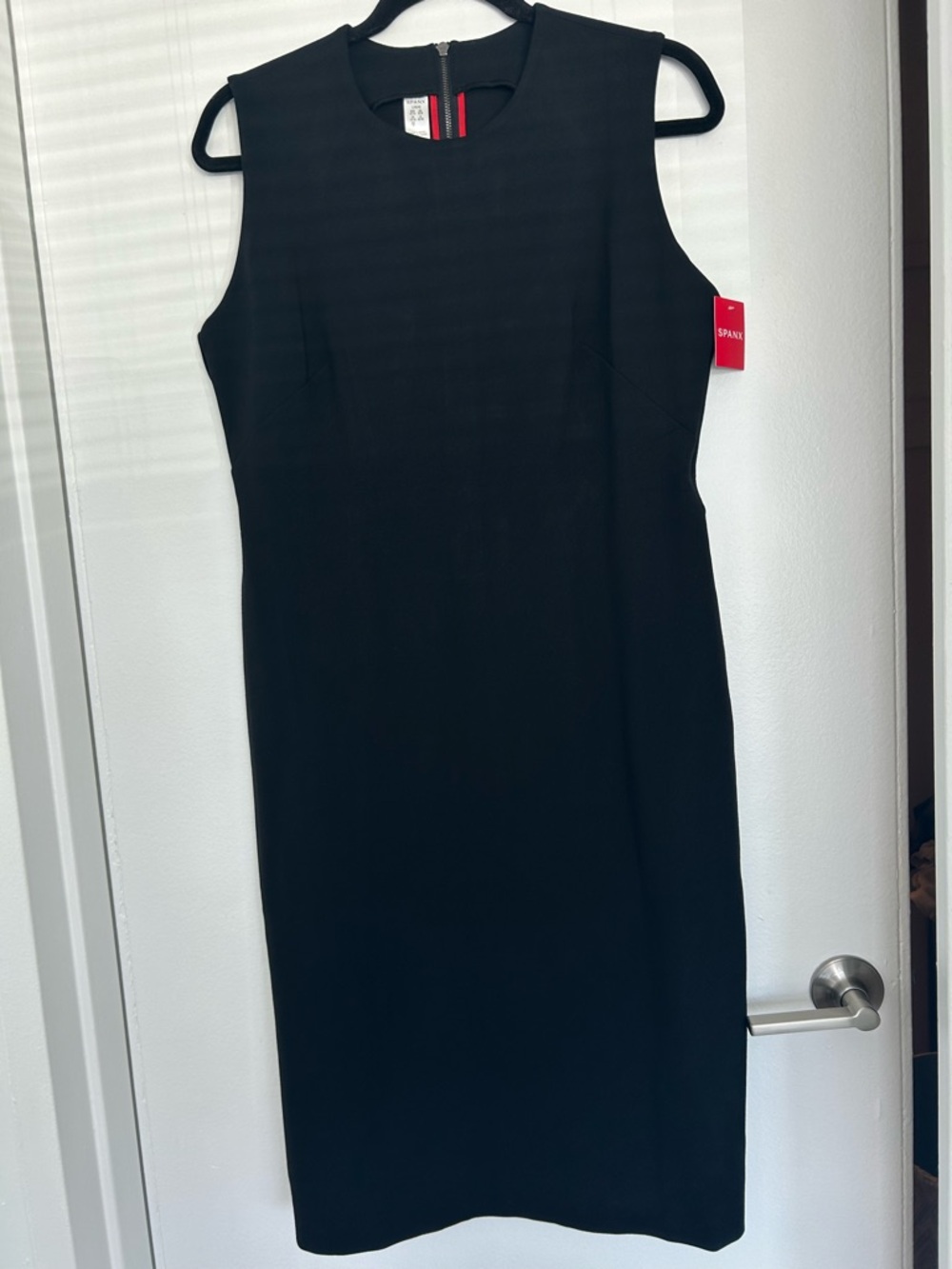 Spanx The Perfect Fitted Sheath Dress ponte knee length Large Black Elegant